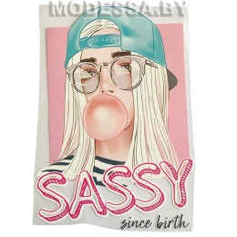 40142.11.0.5 переводная аппликация на одежду "SASSY since birth" 220х155мм