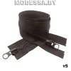 застежка-молния с зубцами из пластмассы тип 5 110 см 2 бег. Ц:D088 Коричневый