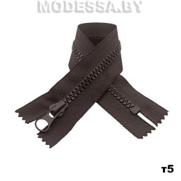 застежка-молния с зубцами из пластмассы тип 5 20 см Ц:D088 Коричневый