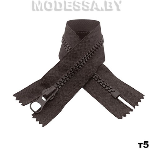 застежка-молния с зубцами из пластмассы тип 5 20 см Ц:D088 Коричневый