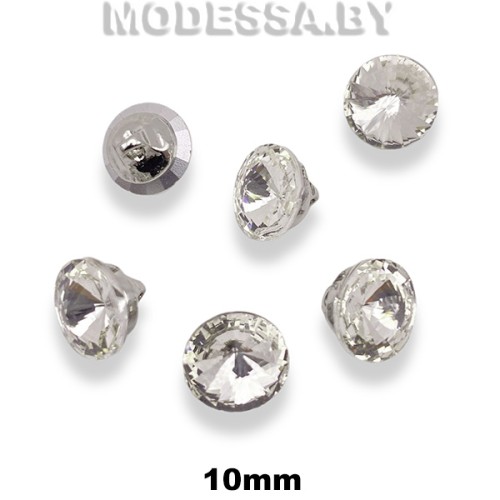 3710-JRB-A пуговица из недрагоценного металла со вставками из страз 10мм Ц:Crystal