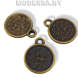 01405 SH украшение из недрагоценного металла 1,5см "Монетка" Ц: Антик