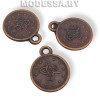 01405 SH украшение из недрагоценного металла 1,5 см "Монетка" Ц: Медь