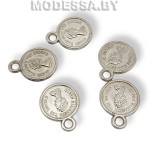 2564 АС украшение мет. "монетка" Ц: Никель 14х11мм