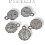 2564 АС украшение мет. "монетка" Ц: Оксид 14х11мм