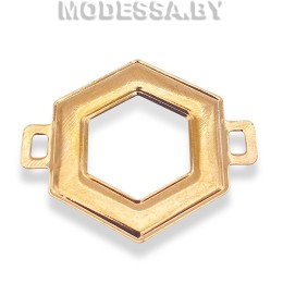 01503 FS украшение для одежды мет. "Шестиугольник" Ц:Золото 3,4х2,9см