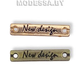 3253 2447  Украшение металлическое "New design" 28х6мм