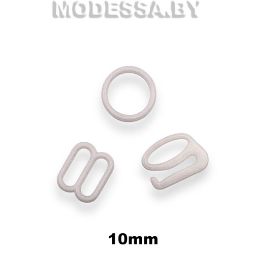 Кольца, крючки, рамки 10mm пластмассовые белые