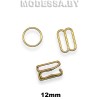 Кольца, крючки, рамки 12mm металлические золото 