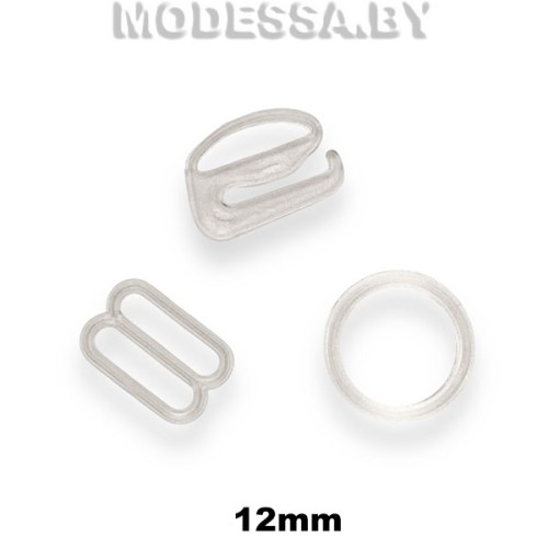 Кольца, крючки, рамки 12mm пластмассовые прозрачные