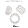 Кольца, крючки, рамки 15mm пластмассовые белые