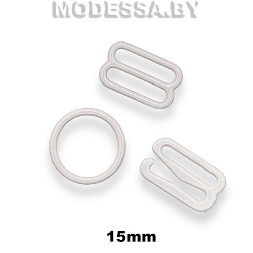 Кольца, крючки, рамки 15mm металлические белые