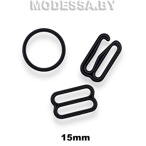 Кольца, крючки, рамки 15mm металлические черные