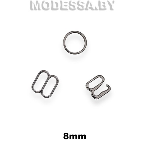 Кольца, крючки, рамки 8mm металлические черный никель