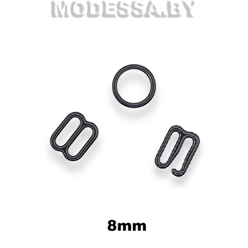 Кольца, крючки, рамки 8mm металлические черные