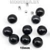 Бусина пластм. б/отверстия d10мм Ц:17 Чёрный