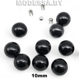 Бусина пластм. б/отверстия d10мм Ц:17 Чёрный