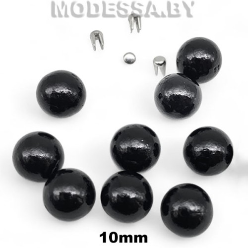 Бусина пластм. б/отверстия d10мм Ц:17 Чёрный