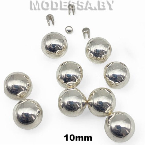 Бусина пластм. б/отверстия d10мм Ц:3 Гематит