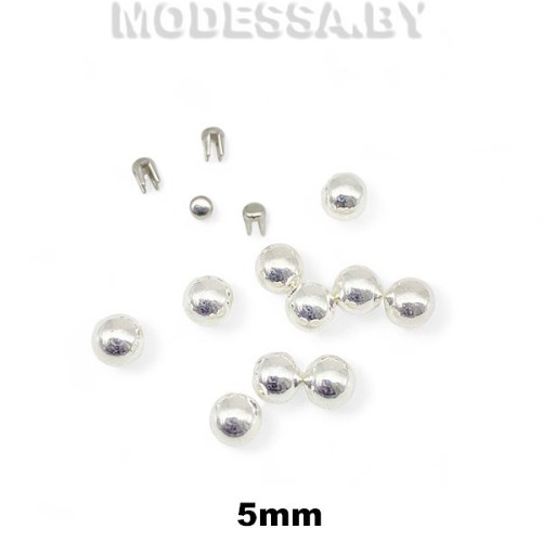 Бусина пластм. б/отверстия d5мм Ц:1 Серебро