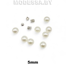 Бусина пластм. б/отверстия d5мм Ц:15 Молочный