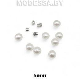 Бусина пластм. б/отверстия d5мм Ц:16 Белый