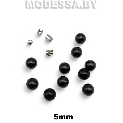 Бусина пластм. б/отверстия d5мм Ц:17 Чёрный