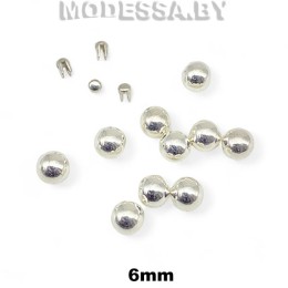 Бусина пластм. б/отверстия d6мм Ц:1 Серебро