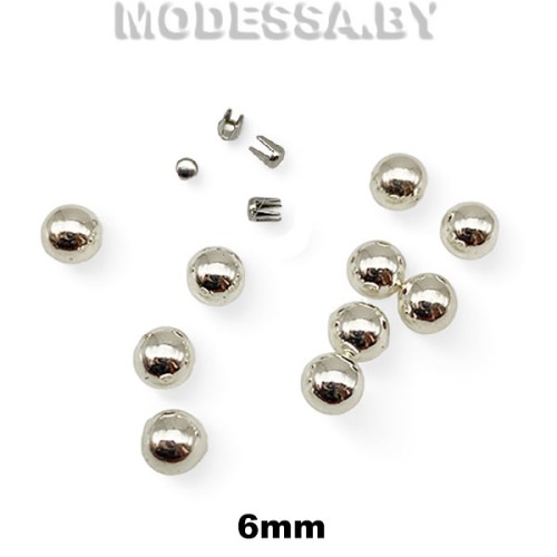 Бусина пластм. б/отверстия d6мм Ц:3 Гематит