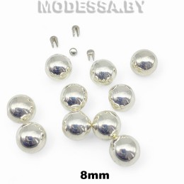Бусина пластм. б/отверстия d8мм Ц:1 Серебро