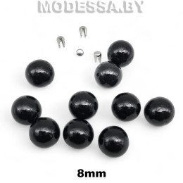 Бусина пластм. б/отверстия d8мм Ц:17 Чёрный