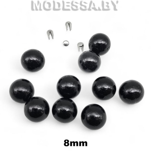 Бусина пластм. б/отверстия d8мм Ц:17 Чёрный