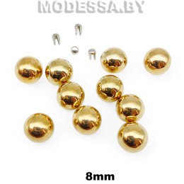 Бусина пластм. б/отверстия d8мм Ц:4 Золото