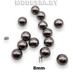 Бусина пластм. б/отверстия d8мм Ц:Чёрный никель