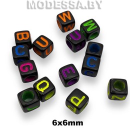 489.011 Бусина 6х6мм Ц:Чёрный Mix