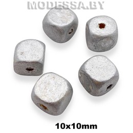 068G-TH Бусина дерев. 10х10мм Ц:Серый