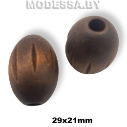 TH-G062 Бусина дерев. 29х21мм Ц:Коричневый