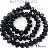 Бусины на нити стекл. 10мм Ц:Чёрный