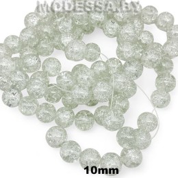 Бусины на нити стекл. 10мм Ц:Прозрачный