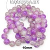 Бусины на нити стекл. 10мм Ц:Сиреневый