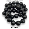 Бусины на нити пластм. 12мм Ц:Чёрный