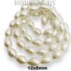 Бусины на нити стекл. 12х8мм Ц:Молочный 