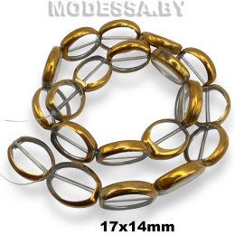 Бусины на нити стекл. 17x14мм Ц:Прозрачный G