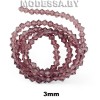 Бусины на нити стекл. 3мм Ц:12 Св.Фиолетовый