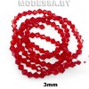 Бусины на нити стекл. 3мм Ц:Красный