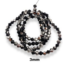 Бусины на нити стекл. 3мм Ц:43 Серебро