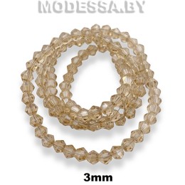 Бусины на нити стекл. 3мм Ц:46 Бежевый