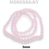  Бусины на нити стекл. 3мм Ц:48 Матовый розовый