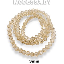  Бусины на нити стекл. 3мм Ц:76 Бежевый