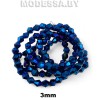 Бусины на нити стекл. 3мм Ц:Синий
